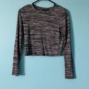 Grey Crop Top Long Sleeve